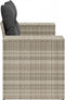 vidaXL - Tuinbank - 2-zits - met - kussens - poly - rattan - lichtgrijs