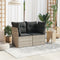 vidaXL - Tuinbank - 2-zits - met - kussens - poly - rattan - lichtgrijs