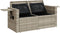 vidaXL - Tuinbank - 2-zits - met - kussens - poly - rattan - lichtgrijs