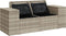 vidaXL - Tuinbank - 2-zits - met - kussens - poly - rattan - lichtgrijs
