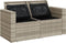 vidaXL - Tuinbank - 2-zits - met - kussens - poly - rattan - lichtgrijs