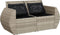 vidaXL - Tuinbank - 2-zits - met - kussens - poly - rattan - lichtgrijs