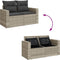 vidaXL - Tuinbank - 2-zits - met - kussens - poly - rattan - lichtgrijs