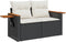 vidaXL - Tuinbank - 2-zits - met - kussens - poly - rattan - zwart