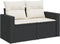vidaXL - Tuinbank - 2-zits - met - kussens - poly - rattan - zwart