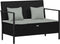 vidaXL - Tuinbank - 2-zits - met - kussens - poly - rattan - zwart
