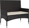 vidaXL - Tuinbank - 2-zits - met - kussens - poly - rattan - zwart