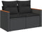vidaXL - Tuinbank - 2-zits - met - kussens - poly - rattan - zwart