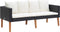 vidaXL - Tuinbank - 2-zits - met - kussens - poly - rattan - zwart