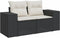 vidaXL - Tuinbank - 2-zits - met - kussens - poly - rattan - zwart