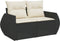 vidaXL - Tuinbank - 2-zits - met - kussens - poly - rattan - zwart