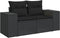 vidaXL - Tuinbank - 2-zits - met - kussens - poly - rattan - zwart