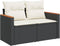 vidaXL - Tuinbank - 2-zits - met - kussens - poly - rattan - zwart