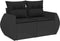 vidaXL - Tuinbank - 2-zits - met - kussens - poly - rattan - zwart