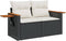 vidaXL - Tuinbank - 2-zits - met - kussens - poly - rattan - zwart