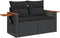 vidaXL - Tuinbank - 2-zits - met - kussens - poly - rattan - zwart
