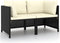 vidaXL - Tuinbank - 2-zits - met - kussens - poly - rattan - zwart