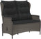 vidaXL - Tuinbank - 2-zits - met - kussens - poly - rattan - zwart
