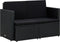 vidaXL - Tuinbank - 2-zits - met - kussens - poly - rattan - zwart