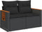 vidaXL - Tuinbank - 2-zits - met - kussens - poly - rattan - zwart