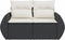 vidaXL - Tuinbank - 2-zits - met - kussens - poly - rattan - zwart