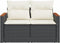 vidaXL - Tuinbank - 2-zits - met - kussens - poly - rattan - zwart