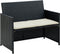 vidaXL - Tuinbank - 2-zits - met - kussens - poly - rattan - zwart