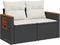 vidaXL - Tuinbank - 2-zits - met - kussens - poly - rattan - zwart