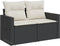 vidaXL - Tuinbank - 2-zits - met - kussens - poly - rattan - zwart