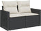vidaXL - Tuinbank - 2-zits - met - kussens - poly - rattan - zwart
