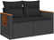 vidaXL - Tuinbank - 2-zits - met - kussens - poly - rattan - zwart
