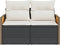 vidaXL - Tuinbank - 2-zits - met - kussens - poly - rattan - zwart