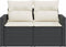 vidaXL - Tuinbank - 2-zits - met - kussens - poly - rattan - zwart