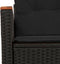 vidaXL - Tuinbank - 2-zits - met - kussens - poly - rattan - zwart