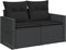 vidaXL - Tuinbank - 2-zits - met - kussens - poly - rattan - zwart