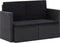 vidaXL - Tuinbank - 2-zits - met - kussens - poly - rattan - zwart
