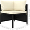 vidaXL - Tuinbank - 2-zits - met - kussens - poly - rattan - zwart