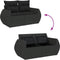 vidaXL - Tuinbank - 2-zits - met - kussens - poly - rattan - zwart