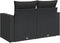 vidaXL - Tuinbank - 2-zits - met - kussens - poly - rattan - zwart