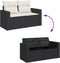vidaXL - Tuinbank - 2-zits - met - kussens - poly - rattan - zwart