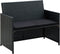 vidaXL - Tuinbank - 2-zits - met - kussens - poly - rattan - zwart
