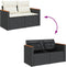 vidaXL - Tuinbank - 2-zits - met - kussens - poly - rattan - zwart
