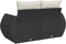 vidaXL - Tuinbank - 2-zits - met - kussens - poly - rattan - zwart