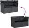 vidaXL - Tuinbank - 2-zits - met - kussens - poly - rattan - zwart