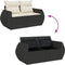vidaXL - Tuinbank - 2-zits - met - kussens - poly - rattan - zwart