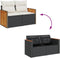 vidaXL - Tuinbank - 2-zits - met - kussens - poly - rattan - zwart