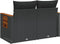 vidaXL - Tuinbank - 2-zits - met - kussens - poly - rattan - zwart