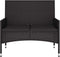vidaXL - Tuinbank - 2-zits - met - kussens - poly - rattan - zwart