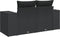 vidaXL - Tuinbank - 2-zits - met - kussens - poly - rattan - zwart