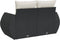 vidaXL - Tuinbank - 2-zits - met - kussens - poly - rattan - zwart